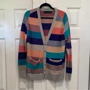 The Elder Statesman Multicolor 100% Cashmere Knit Cardigan – Size Small, $1800